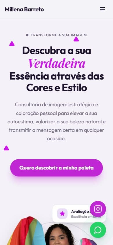 Millena Barreto's site, image consulting and personal color analysis